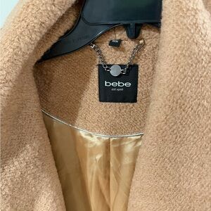 Bebe Women's Cozy Tan Teddy Coat